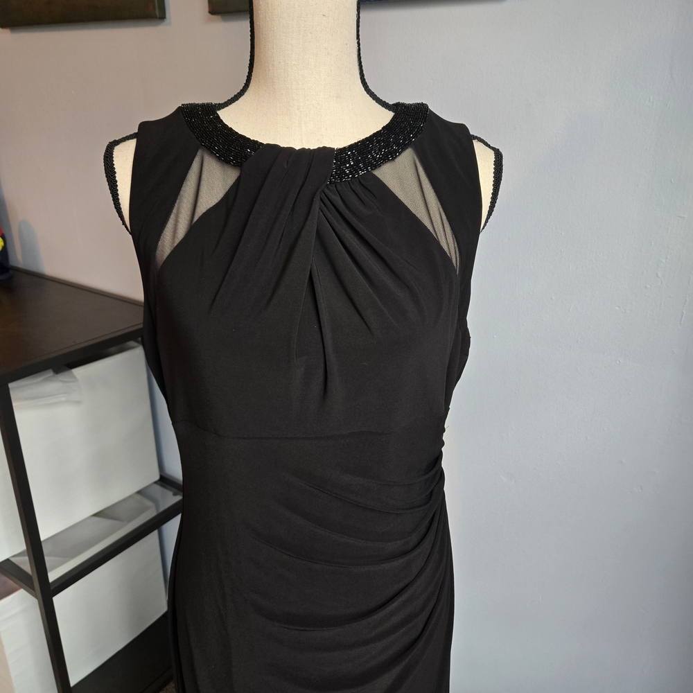 Lauren Ralph Lauren Black Maxi Dress with Beaded Neckline - Picture 4 of 9